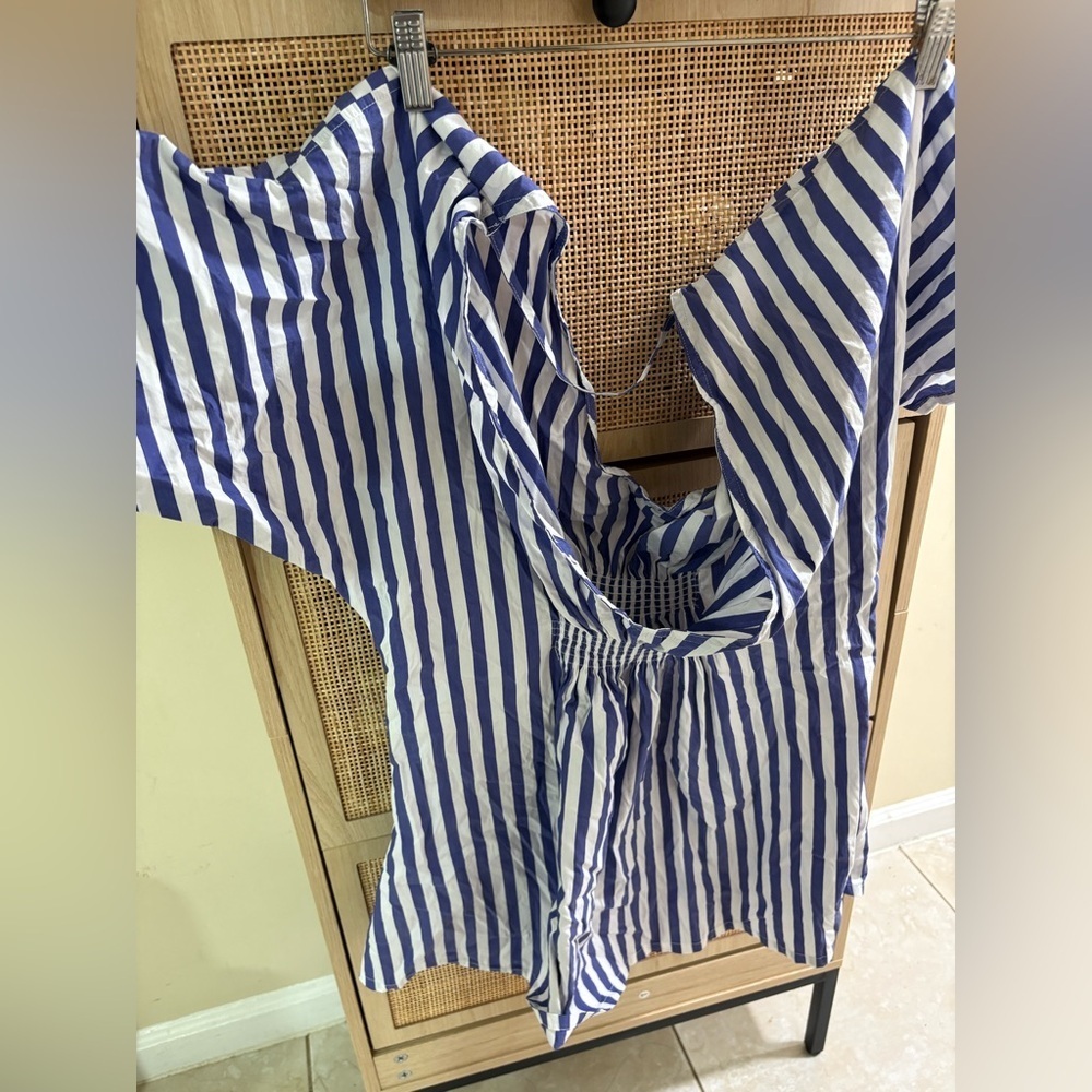 ONIA Alessandra Plunging Striped Blue White Coverup
Dress Womens SizeM